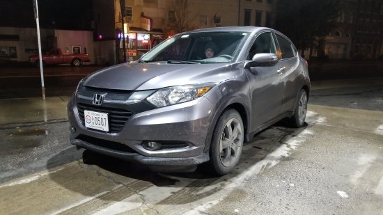 Front view of the dirty car.