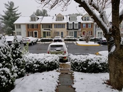 The Soul's first snowfall in Montgomery Village, and, as it would turn out, my last photo of her fully intact.