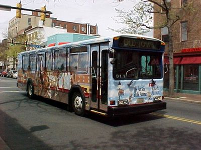 Back in 2002, the King Street Trolley was called "Dash About", and used a standard Gillig Phantom with a wrap on it for the special service.