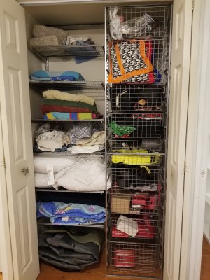 Completed linen closet.