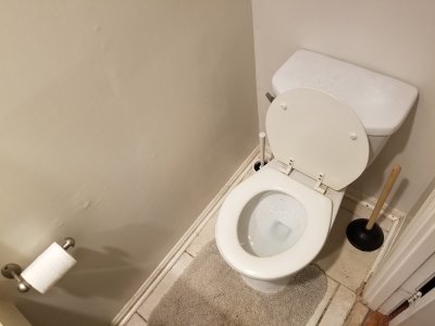 The toilet side of the bathroom