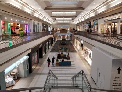 Pickering Town Centre, which we visited in order to see a vintage elevator at the Hudson's Bay store.  This was also our first time seeing a "regular" Hudson's Bay store, since the store from Today's Special is the company's flagship store.