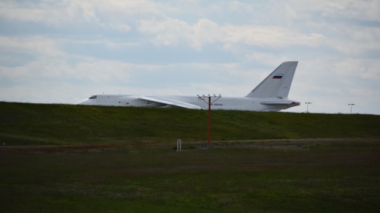 The Antonov An-124 after having landed.