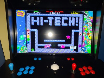 Level 72 of the arcade version of Bubble Bobble.