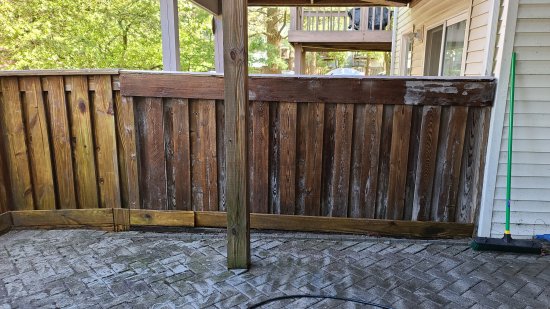 The results of the first power washing session