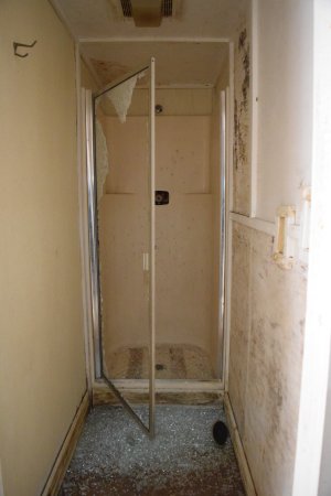 One of several shower areas in the basement of the restaurant.