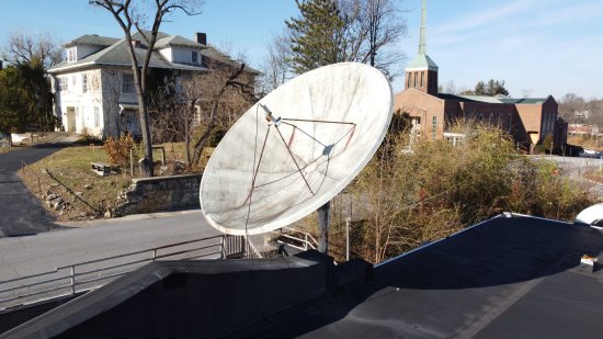 Satellite dish on the former News Virginian building.