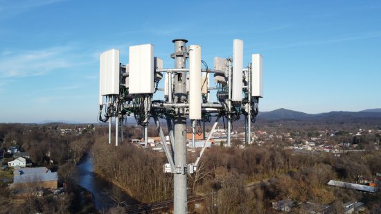 Detail of a cell phone tower.