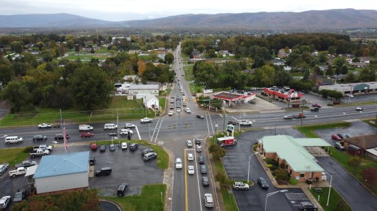 Looking down Route 608 towards where my parents live