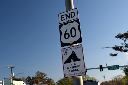 We went over to the "END" sign for US 60 just after Rudee Inlet.