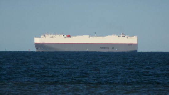 The first of two car carrier ships that we spotted.  This is the Leo Spirit, and from what I could tell researching online, it was on its way to the Port of Baltimore.