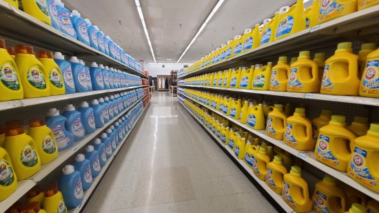 One of several aisles near the front of the store loaded with laundry detergent.  Seriously, there was no shortage of laundry detergent in this store.