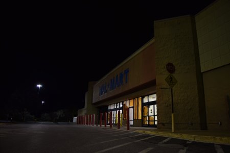 Ten two-second exposures of the former Leesburg Walmart, stacked