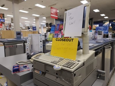 Cash register in the appliance department, which apparently is not to be used under any circumstances.