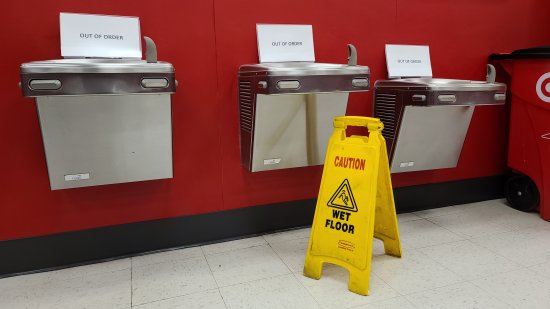 Target even went so far as to shut down the water fountains in the front of the store.