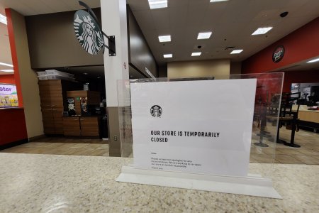 Starbucks at Target is now shut down completely.  Earlier, even with the seating closed down, the counter was still open.