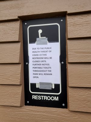 Closed restrooms at a park in Point of Rocks, Maryland.  And for what it's worth, portable toilets were nowhere to be found (I ended up doing my business behind a tree).