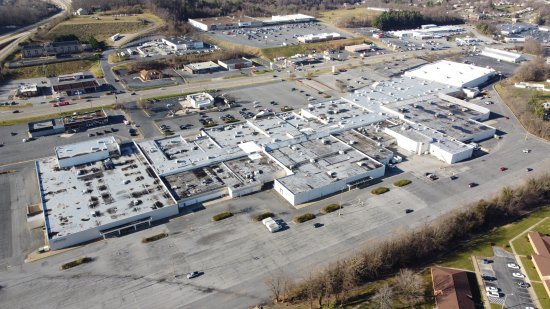 The back side of Staunton Mall, viewed from the southeast.