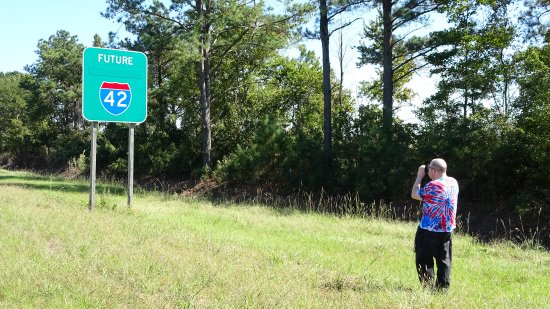 Being a roadgeek with a "Future I-42" sign on US 70 the way to New Bern.  This was my first time seeing a "Future" sign in person.