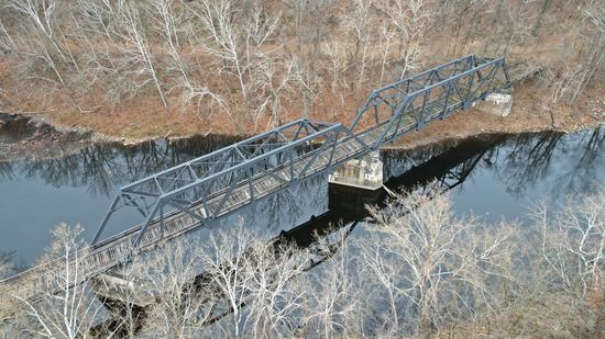 Abandoned rail bridge over the Jackson River.