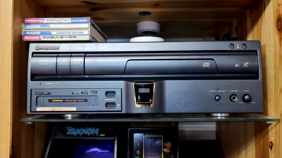 A Pioneer LaserActive, which was an attempt to use laserdiscs for video game purposes.