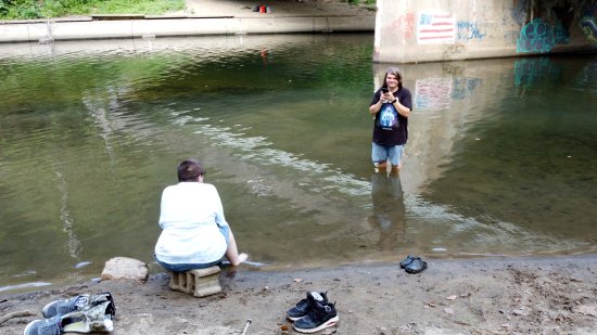 Elyse and Kyle in the Patapsco River.