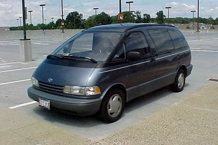 I started out with some photos of my car at the time, a 1991 Toyota Previa LE.  It's parked on the roof of the north garage at Vienna, right next to the elevator.  Whenever I go to Vienna, I always like to park here if I can get the space.