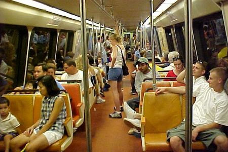 Riding on an Orange Line train from Vienna, on a Breda railcar.