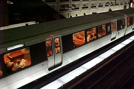 An Orange Line train to Vienna services Virginia Square-GMU station.