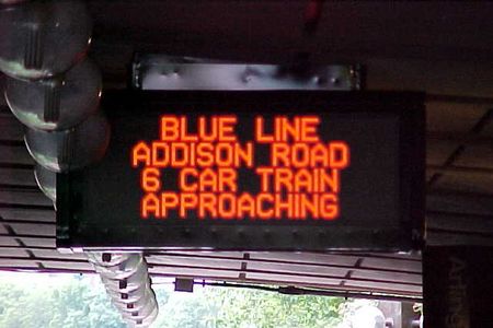 Old-style PIDS display before the current three-line style was introduced in 2005.