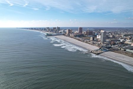 Atlantic City from offshore, facing approximately northwest.