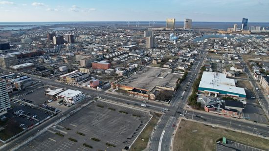 The view facing approximately north as the drone flies back to its launch site.