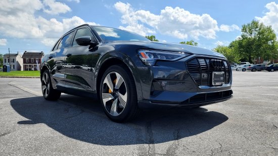 A view of the Audi Q4 e-tron in a parking lot on East Patrick Street in Frederick.