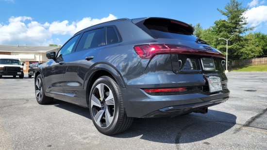 A view of the Audi Q4 e-tron in a parking lot on East Patrick Street in Frederick.