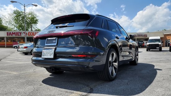 A view of the Audi Q4 e-tron in a parking lot on East Patrick Street in Frederick.