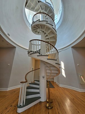 My favorite part of the Blackburn Inn was this vintage spiral stair into the building's cupola.  This leads to a door that goes to an outdoor balcony.