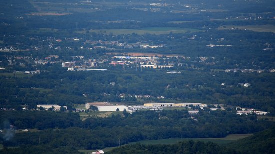 View of the west end of Waynesboro.  The Waynesboro Walmart, where I once worked, is at the center.