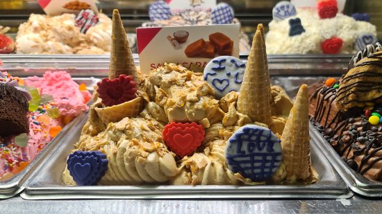 Gelato display at Tazza Cafe in the lobby of Caesars.  Elyse and I shared a cup of gelato on the first night.