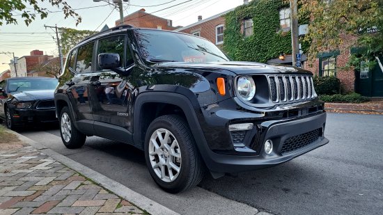 Our rental car, a 2019 Jeep Renegade