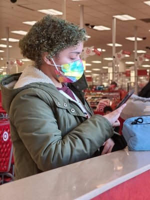 The lady at Target with a very unique hairstyle