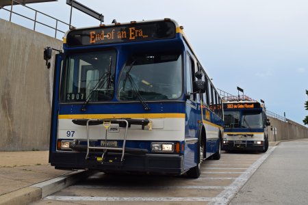 Buses 96 and 97 parked at Braddock Road station.