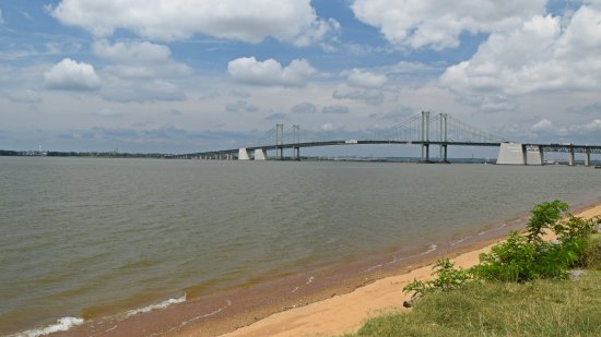 The Delaware Memorial Bridge, viewed from the Church Landing fishing spot