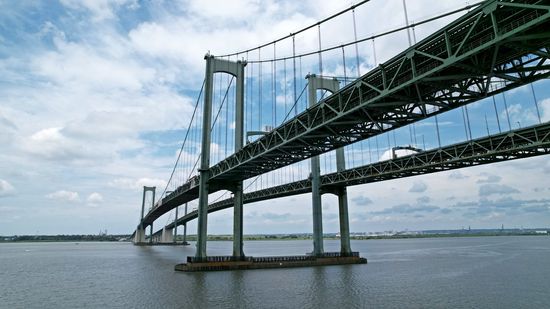 The Delaware Memorial Bridge, via drone