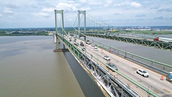 The Delaware Memorial Bridge, via drone