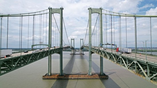 The Delaware Memorial Bridge, via drone