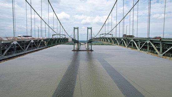 The Delaware Memorial Bridge, via drone