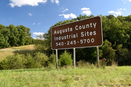 "Augusta County Industrial Sites" sign