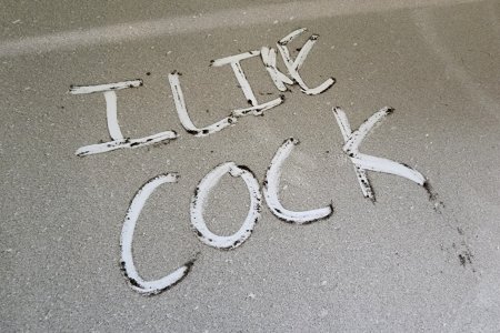 "I LIKE COCK" on the hood of the Range Rover