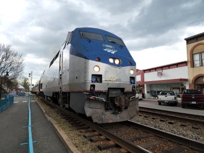 Amtrak locomotive 190 in Ashland
