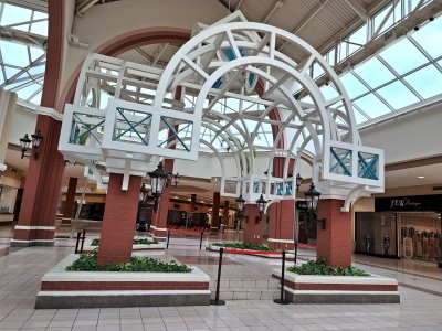 A weird, dated bit of architecture in what I believe is the center court of the mall.